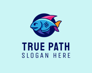 Colorful Marine Fish  logo design