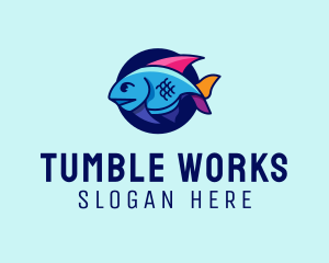 Colorful Marine Fish  logo design