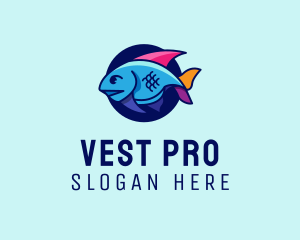 Colorful Marine Fish  logo design