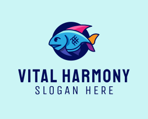 Colorful Marine Fish  logo design