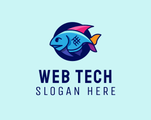 Colorful Marine Fish  logo design