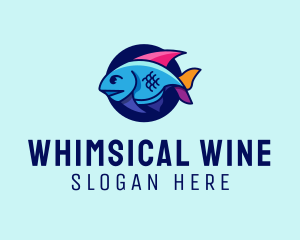 Colorful Marine Fish  logo design