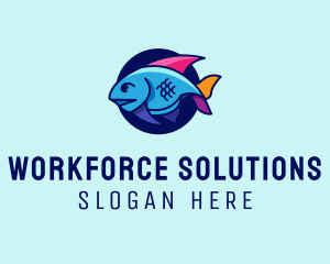 Colorful Marine Fish  logo design