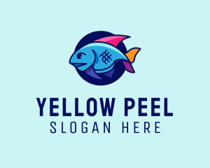 Colorful Marine Fish  logo design