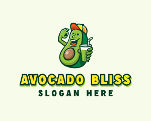 Avocado Fruit Smoothie logo design