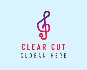 Simple G Clef Symbol logo design