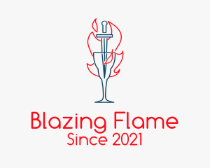 Flaming Cup Blade  logo design