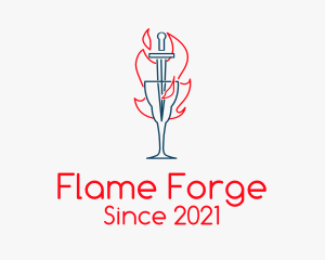 Flaming Cup Blade  logo design