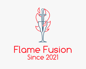 Flaming Cup Blade  logo design