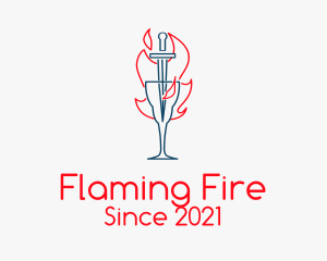 Flaming Cup Blade  logo design