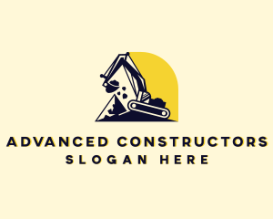 Excavator Builder Contractor logo design