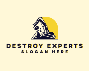 Excavator Builder Contractor logo design