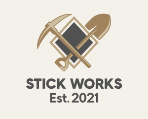 Mining Pick & Shovel logo design