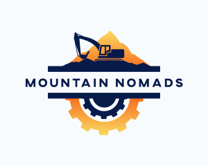 Mountain Excavator Cog logo design