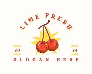 Red Cherry Fruit logo design