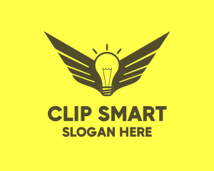 Smart Light Bulb Wings logo design