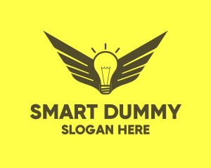 Smart Light Bulb Wings logo design