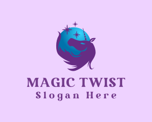 Unicorn Moon Star logo design