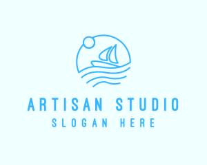 Sea Boat Sailing logo design