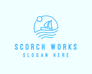 Sea Boat Sailing logo design