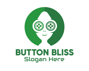 Green Button Alien logo design