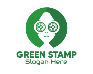 Green Button Alien logo design