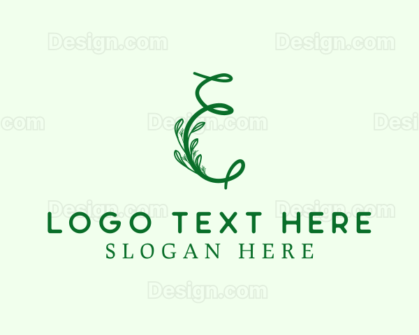 Natural Elegant Letter E Logo