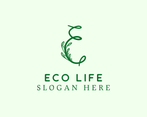 Natural Elegant Letter E logo design