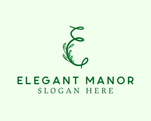 Natural Elegant Letter E logo design