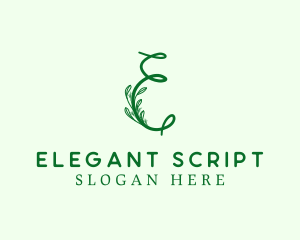 Natural Elegant Letter E logo design