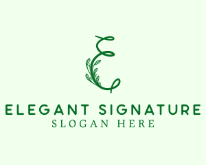 Natural Elegant Letter E logo design