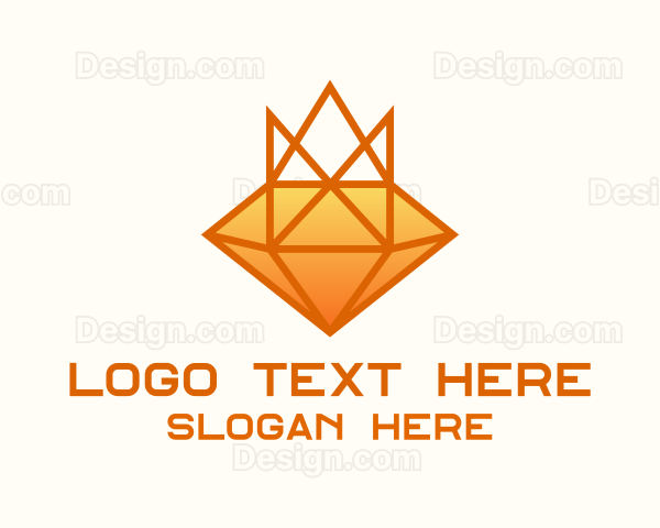 Geometric Diamond Crown Logo