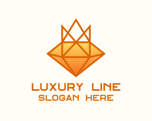 Geometric Diamond Crown logo design