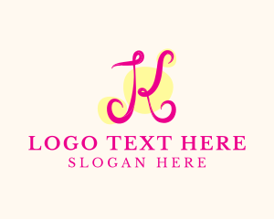 Trendy - Pink Fancy Letter K logo design