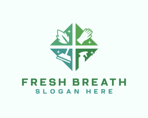 Natural Cleaning Sanitation Disinfection logo design