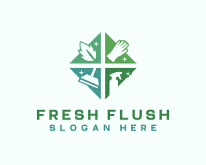 Natural Cleaning Sanitation Disinfection logo design