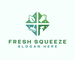 Natural Cleaning Sanitation Disinfection logo design