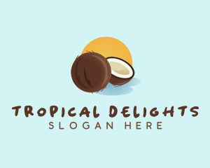 Coconut Sunset Tropical logo design