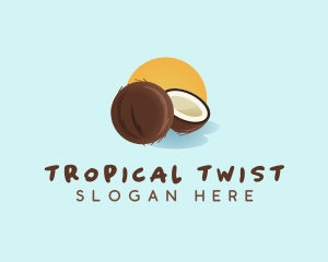 Coconut Sunset Tropical logo design