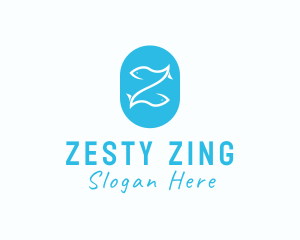 Ocean Seafood Fish Letter Z logo design