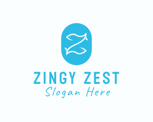 Ocean Seafood Fish Letter Z logo design