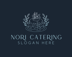 Floral Cake Dessert logo design