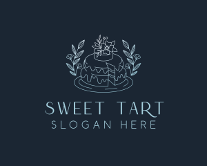 Floral Cake Dessert logo design