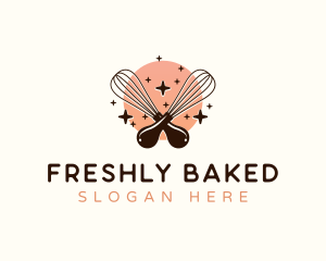 Baking Whisk Sparkle logo design