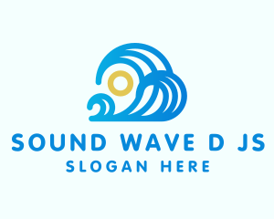 Triple Wave Sunset logo design