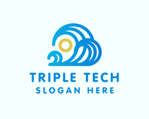 Triple Wave Sunset logo design