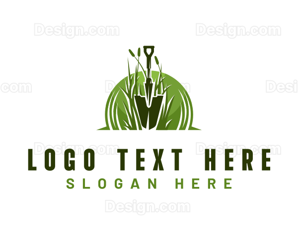 Shovel Landscaping Gardening Logo