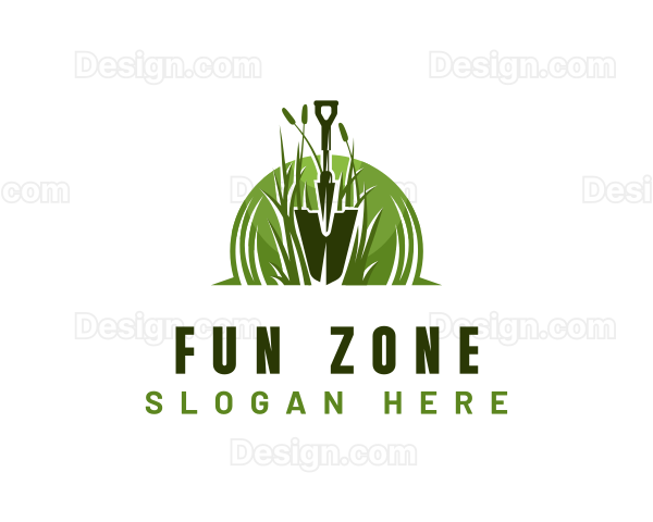 Shovel Landscaping Gardening Logo