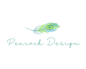 Watercolor Peacock Feather logo