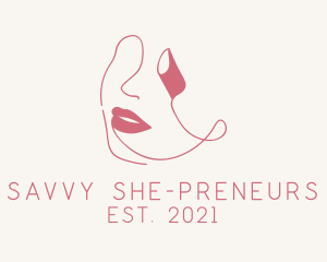 Pink Fashion Lipstick Brand  logo design